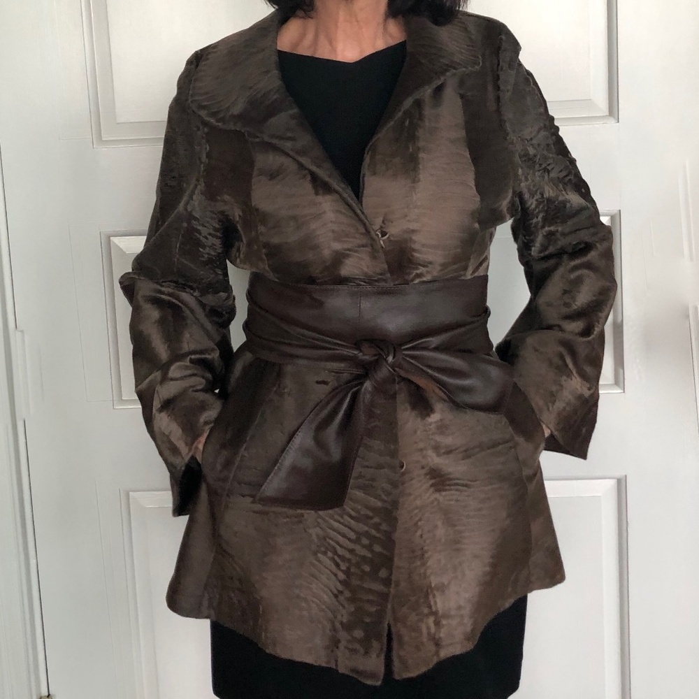 Angelo Danzi Dyed Broadtail Lamb Fur Jacket w/belt